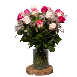 Boeket Roze Rozen Mix Maat XXL