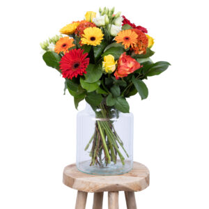 Rond Boeket Rood Geel Oranje Wit 30,95